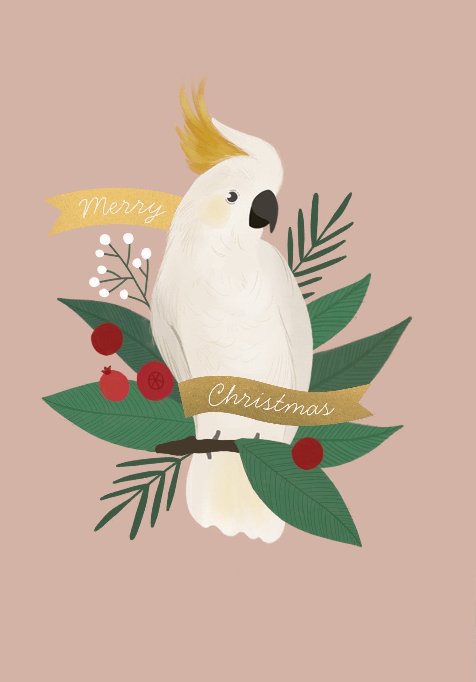 Christmas 23 Greeting Card - Garden Cockatoo